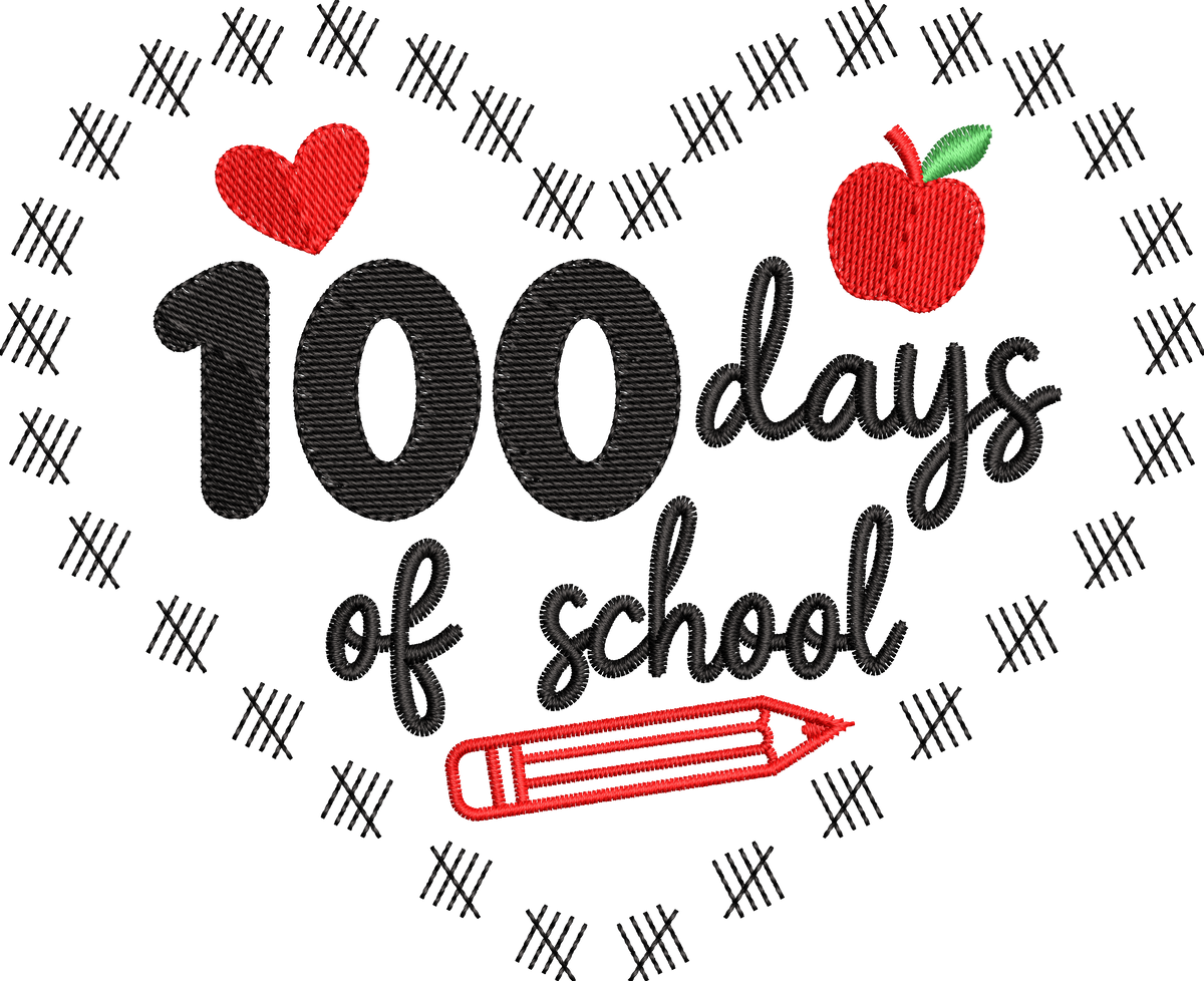 8 Motifs de broderie machine : 100 jours d'école 3