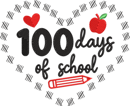 8 Motifs de broderie machine : 100 jours d'école 3