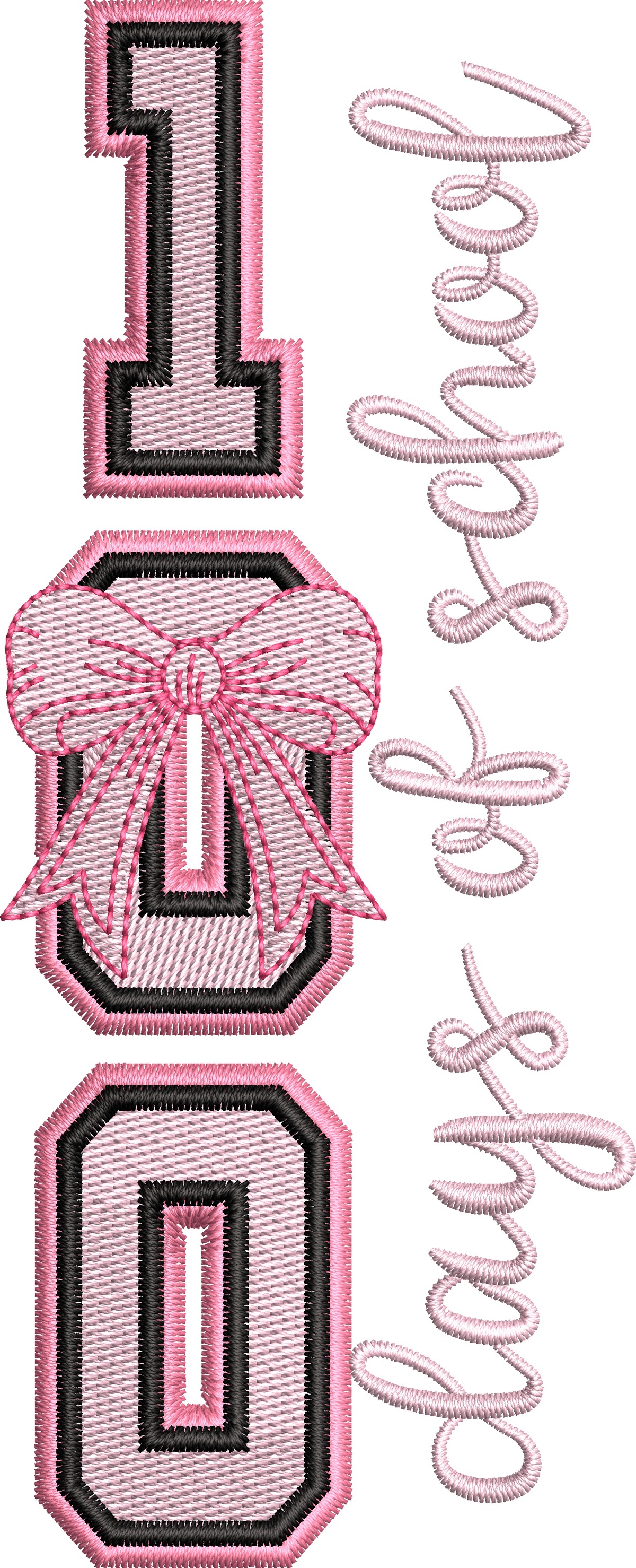 7 Motifs de broderie machine : 100 jours d'école 2