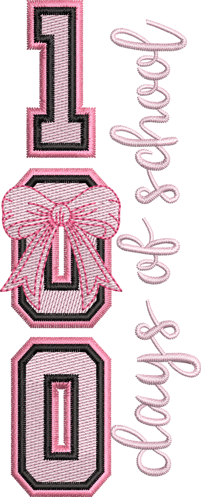 7 Motifs de broderie machine : 100 jours d'école 2