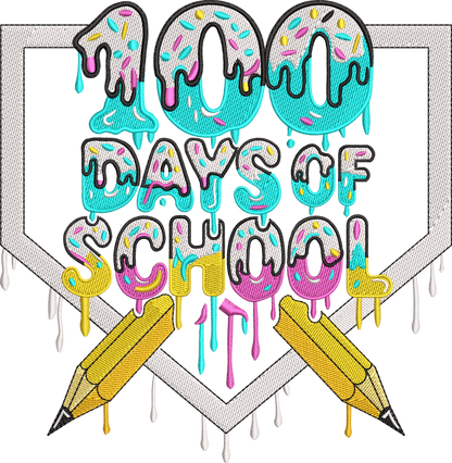 7 Motifs de broderie machine : 100 jours d'école 2