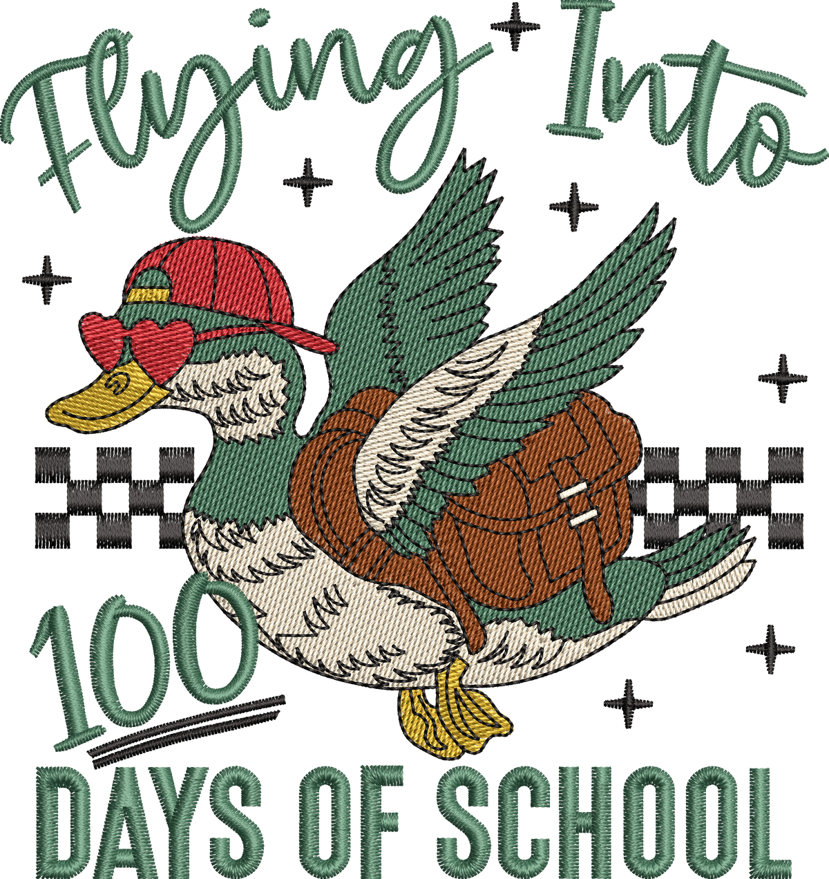 7 Motifs de broderie machine : 100 jours d'école 2