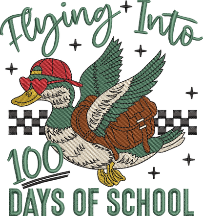 7 Motifs de broderie machine : 100 jours d'école 2