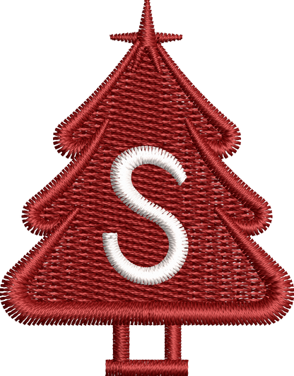 26 Motifs de broderie machine : Alphabet Sapin