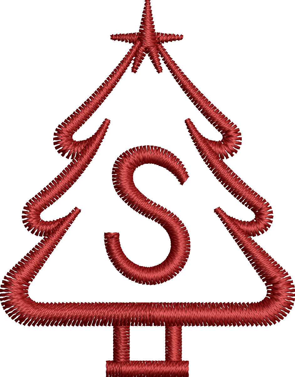 26 Motifs de broderie machine : Alphabet Sapin 2