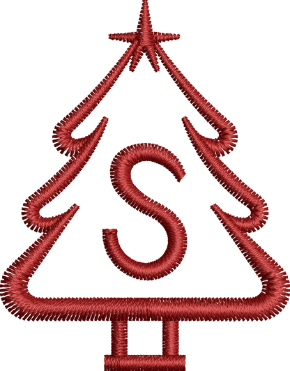 26 Motifs de broderie machine : Alphabet Sapin 2