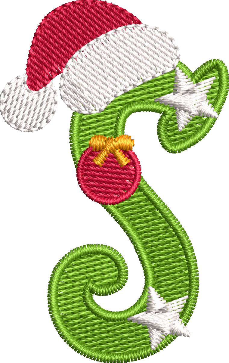 26 Motifs de broderie machine : Alphabet Noël