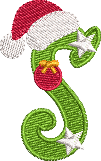 26 Motifs de broderie machine : Alphabet Noël