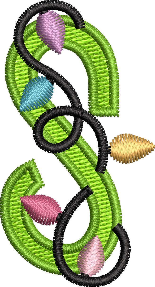 26 Motifs de broderie machine : Alphabet Guirlande