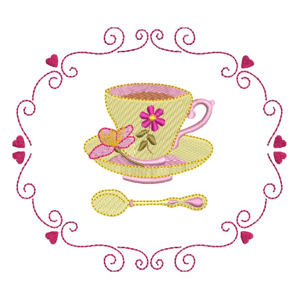 Motif de broderie machine : Tasse à Café Avec Fleur