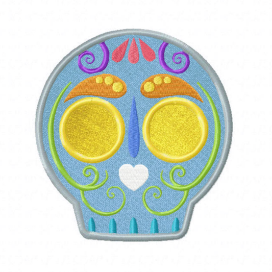 Motif de broderie machine : Crâne mexicain appliqué