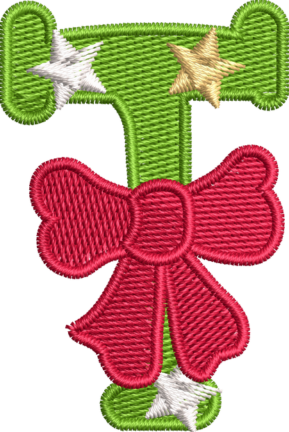 26 Motifs de broderie machine : Alphabet Noël