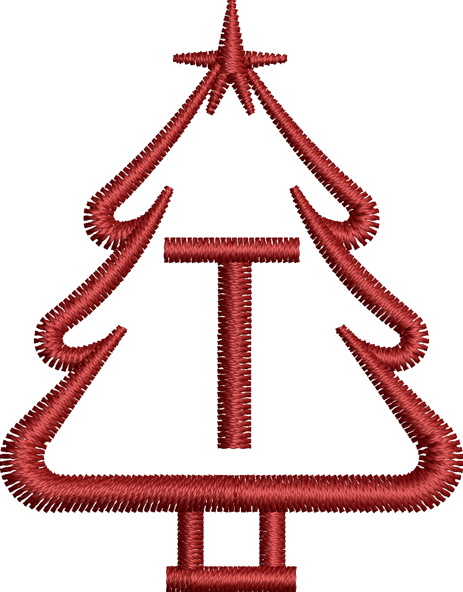 26 Motifs de broderie machine : Alphabet Sapin 2