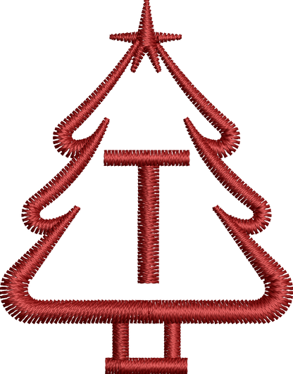 26 Motifs de broderie machine : Alphabet Sapin 2
