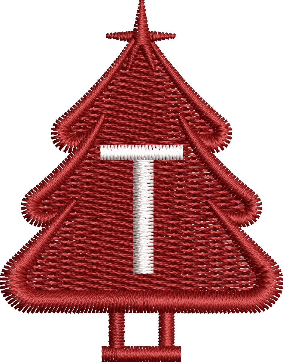 26 Motifs de broderie machine : Alphabet Sapin