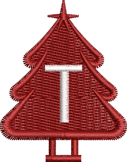 26 Motifs de broderie machine : Alphabet Sapin