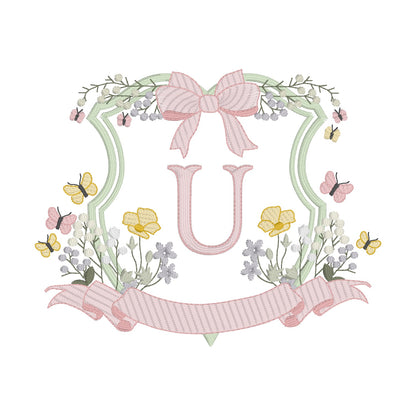 26 Lettres Jardin avec Couronne