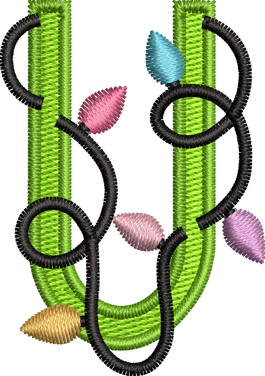 26 Motifs de broderie machine : Alphabet Guirlande