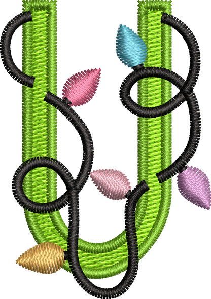 26 Motifs de broderie machine : Alphabet Guirlande