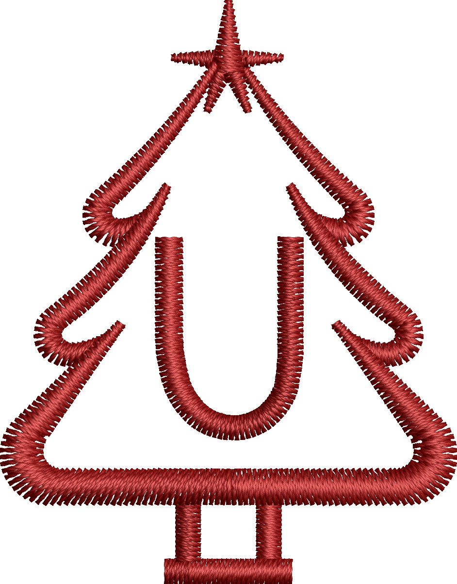 26 Motifs de broderie machine : Alphabet Sapin 2