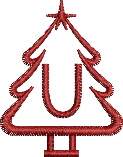 26 Motifs de broderie machine : Alphabet Sapin 2