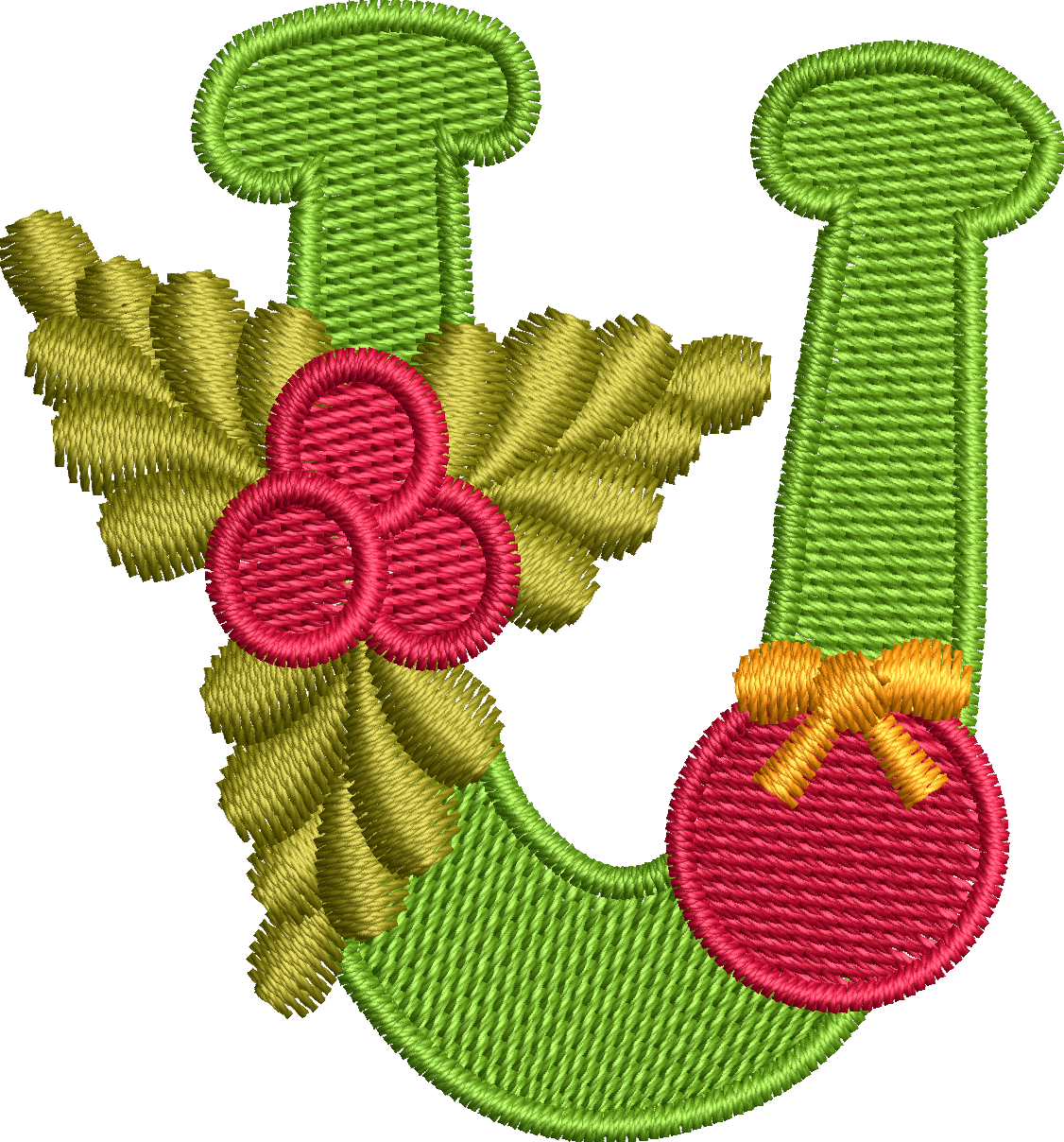 26 Motifs de broderie machine : Alphabet Noël