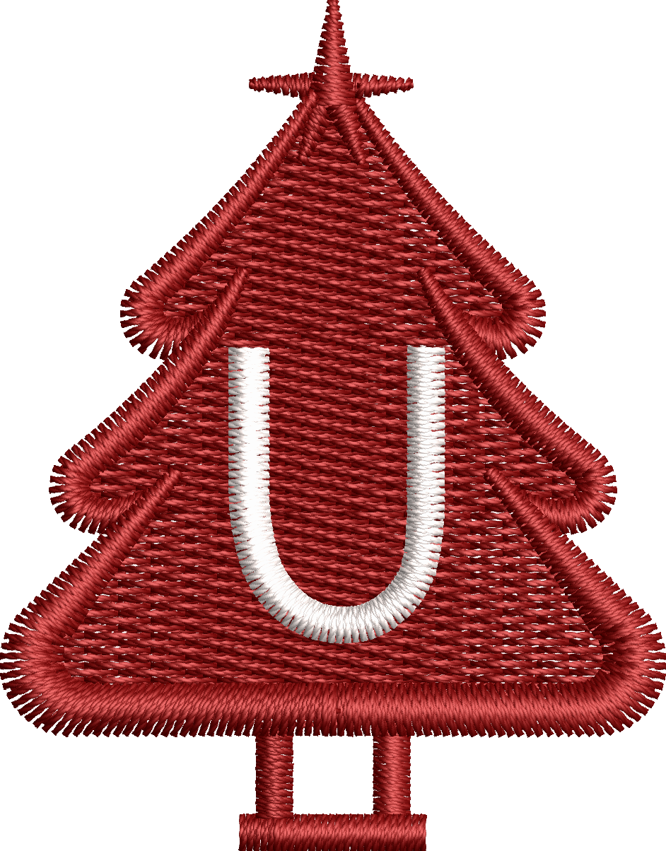 26 Motifs de broderie machine : Alphabet Sapin