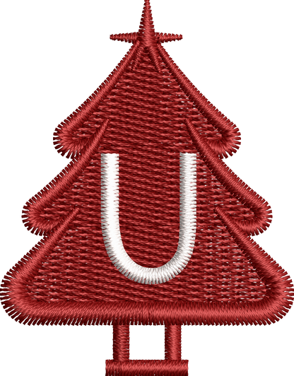 26 Motifs de broderie machine : Alphabet Sapin