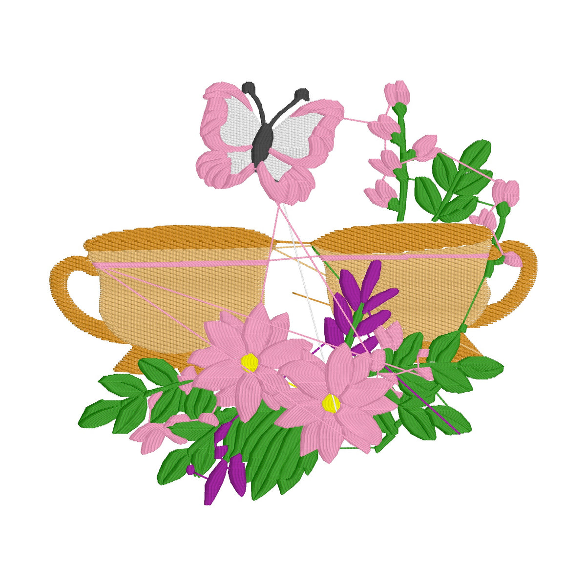 29 motifs de broderie machine : Théières et tasses