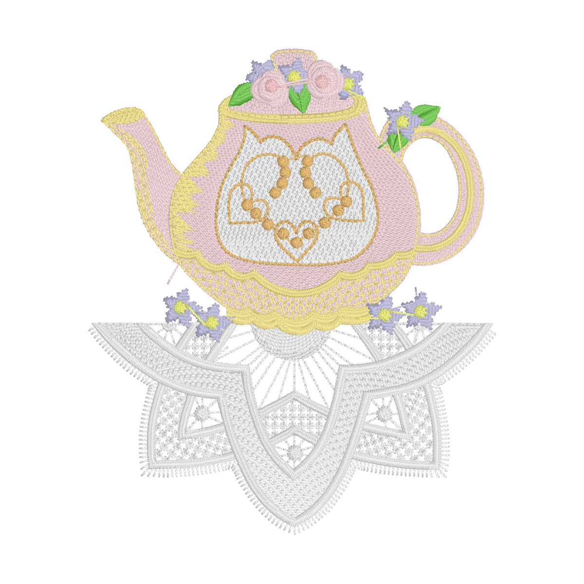 29 motifs de broderie machine : Théières et tasses