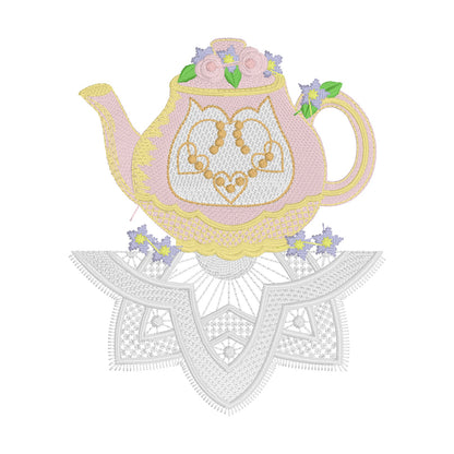 29 motifs de broderie machine : Théières et tasses