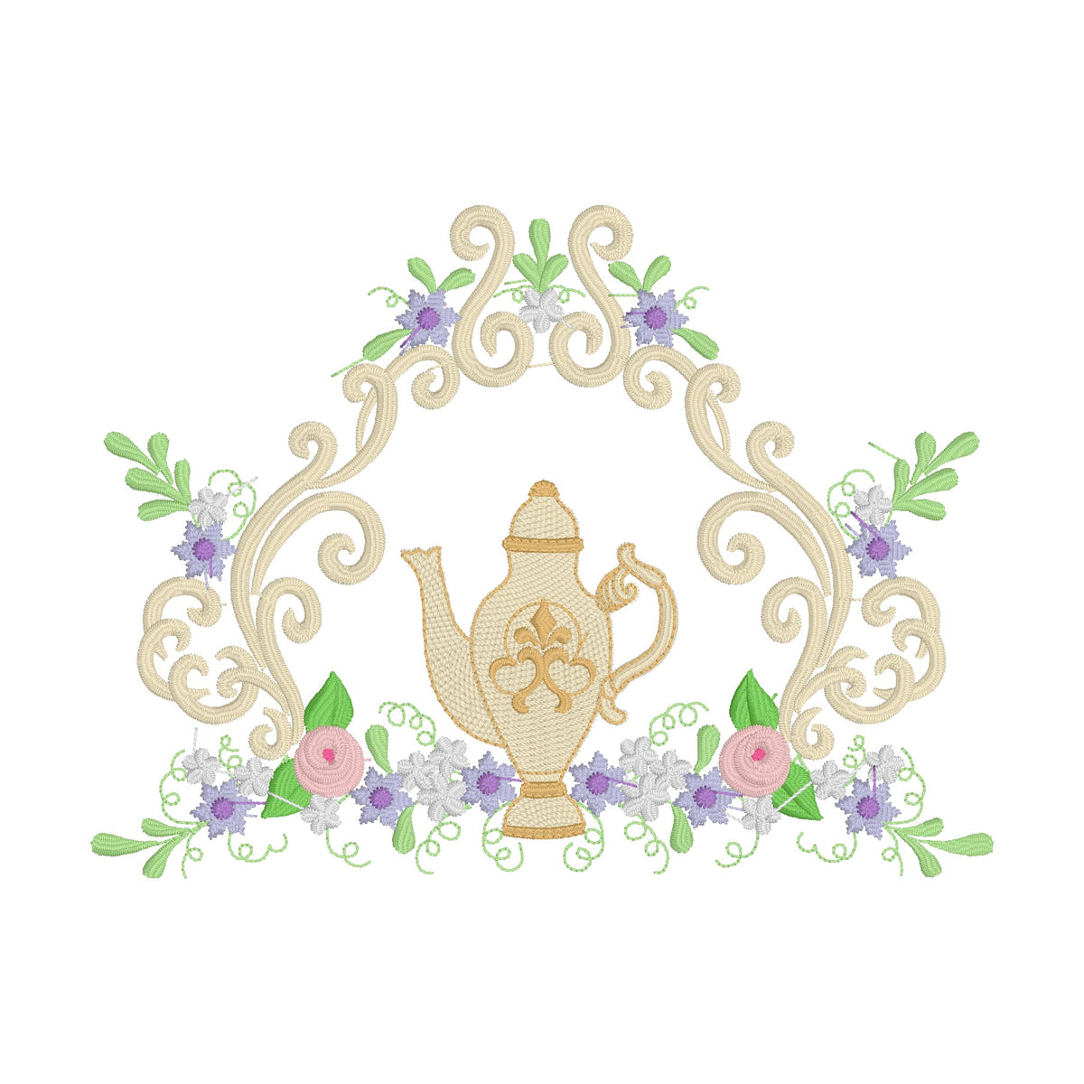 29 motifs de broderie machine : Théières et tasses
