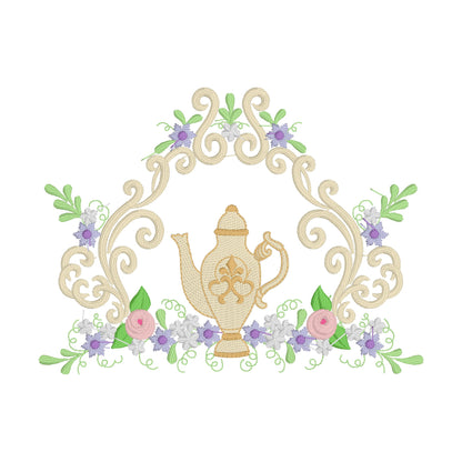 29 motifs de broderie machine : Théières et tasses