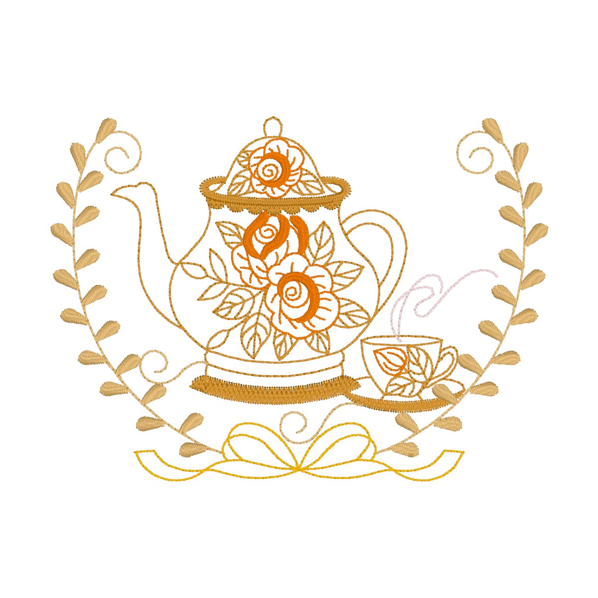 29 motifs de broderie machine : Théières et tasses