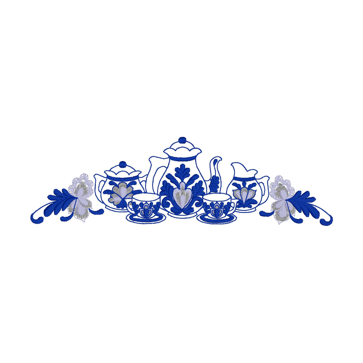 29 motifs de broderie machine : Théières et tasses