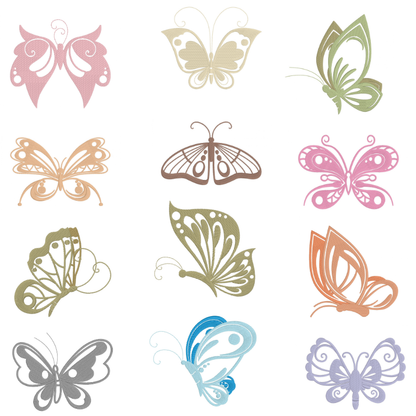12 Motifs de broderie machine : Papillons