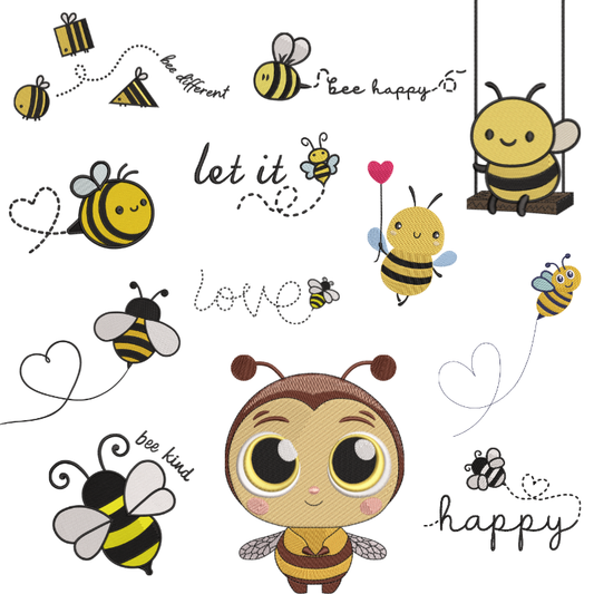 12 Motifs de broderie machine : Paroles d'Abeilles