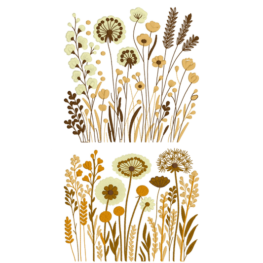 2 motifs de broderie machine : Bordures Fleurs Sauvages 3