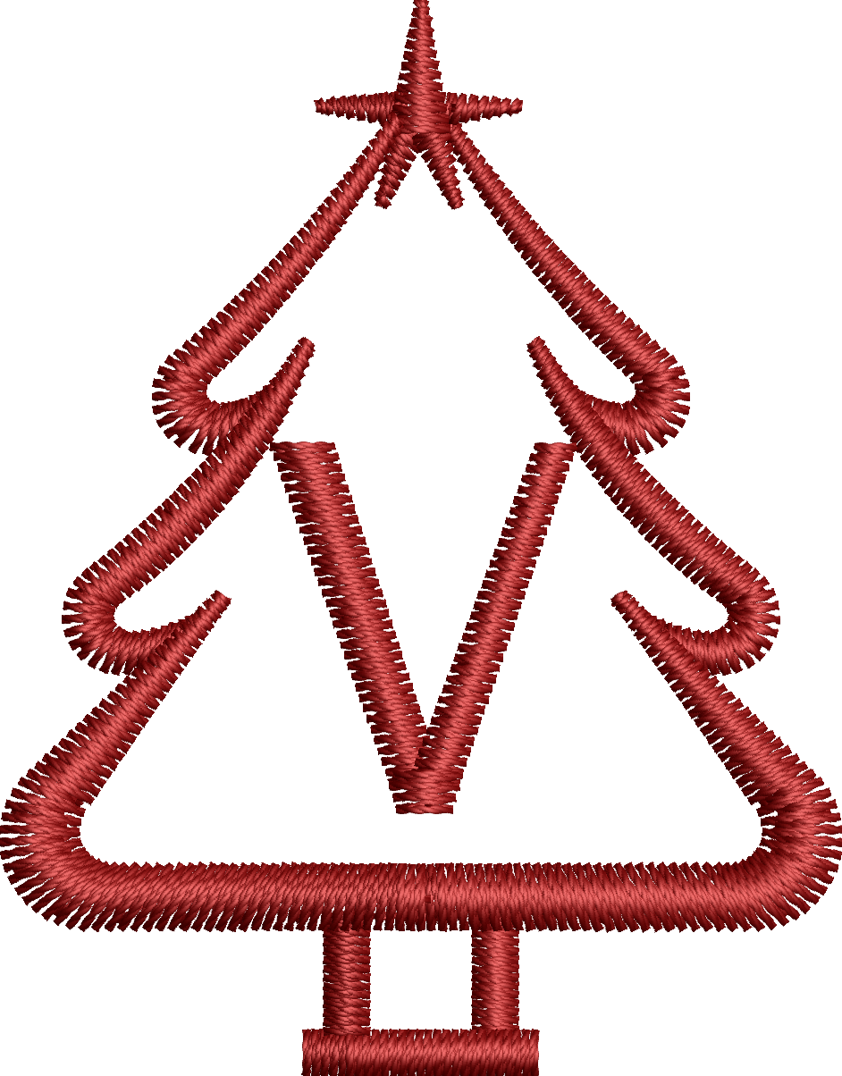 26 Motifs de broderie machine : Alphabet Sapin 2