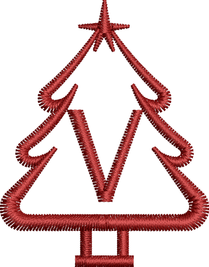 26 Motifs de broderie machine : Alphabet Sapin 2