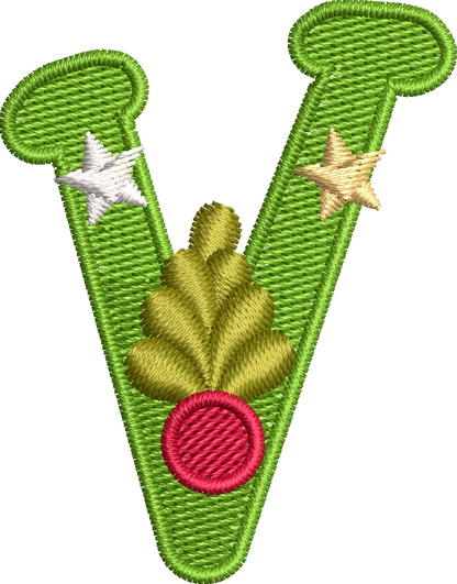26 Motifs de broderie machine : Alphabet Noël