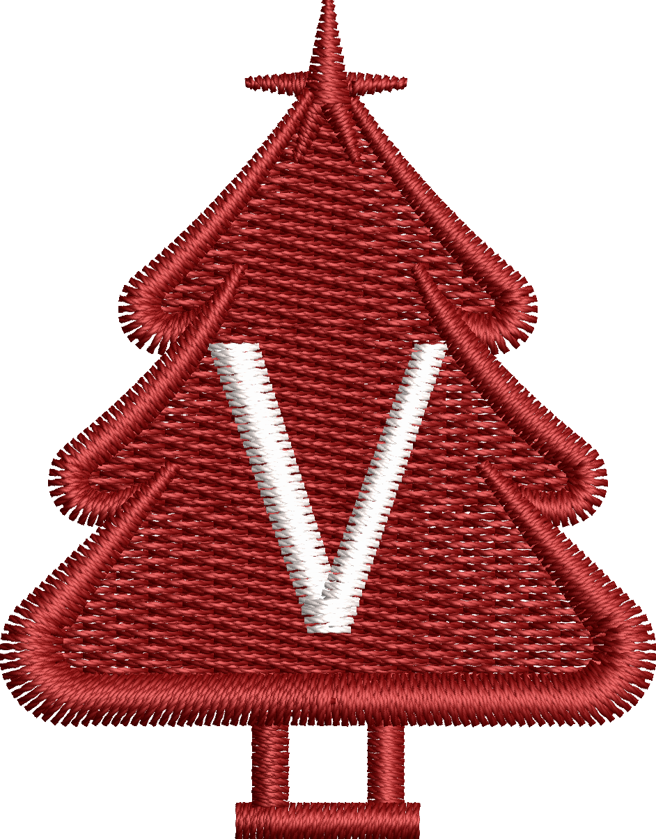 26 Motifs de broderie machine : Alphabet Sapin