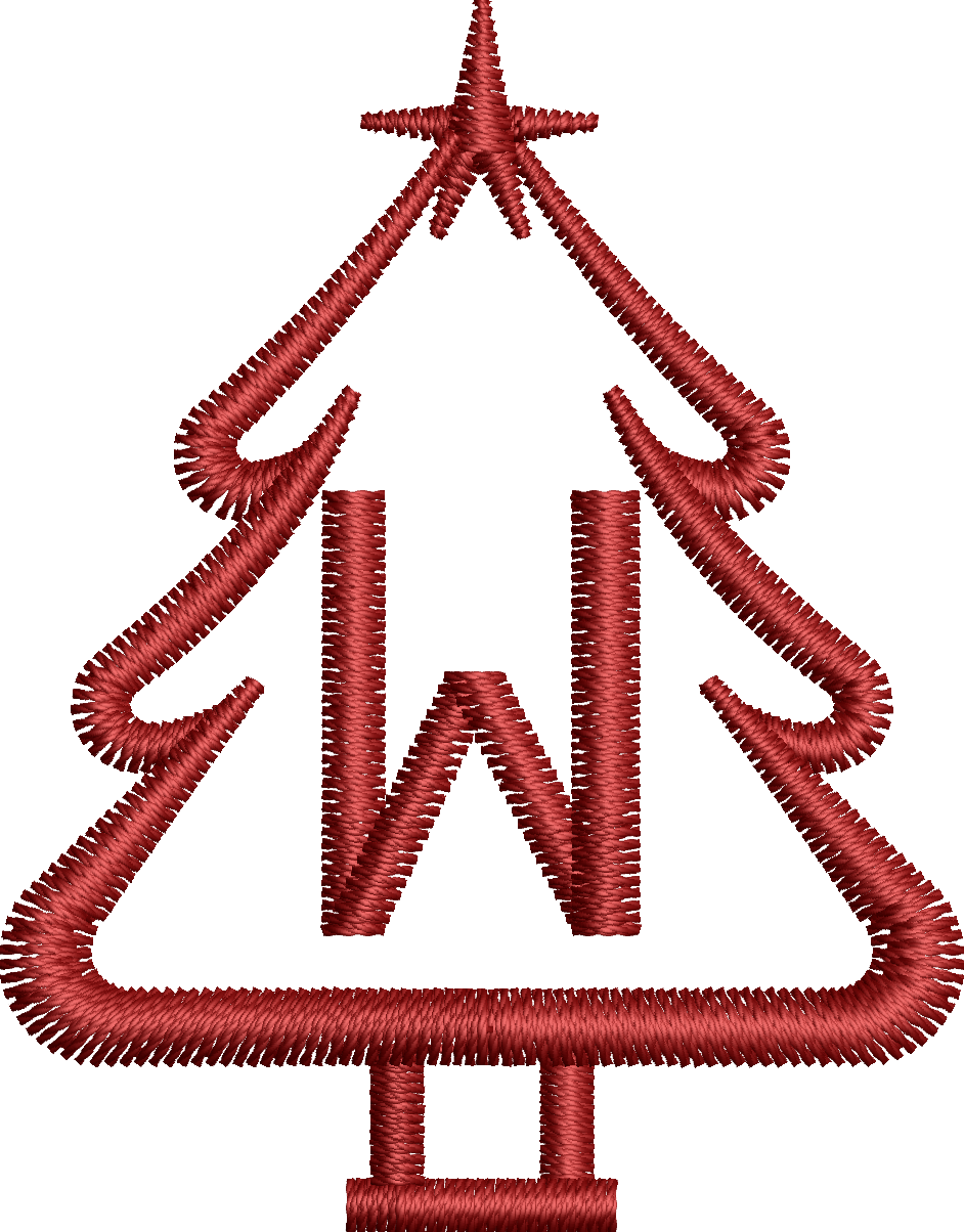 26 Motifs de broderie machine : Alphabet Sapin 2