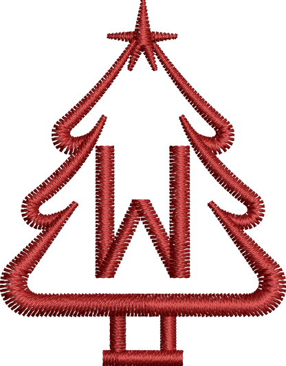 26 Motifs de broderie machine : Alphabet Sapin 2