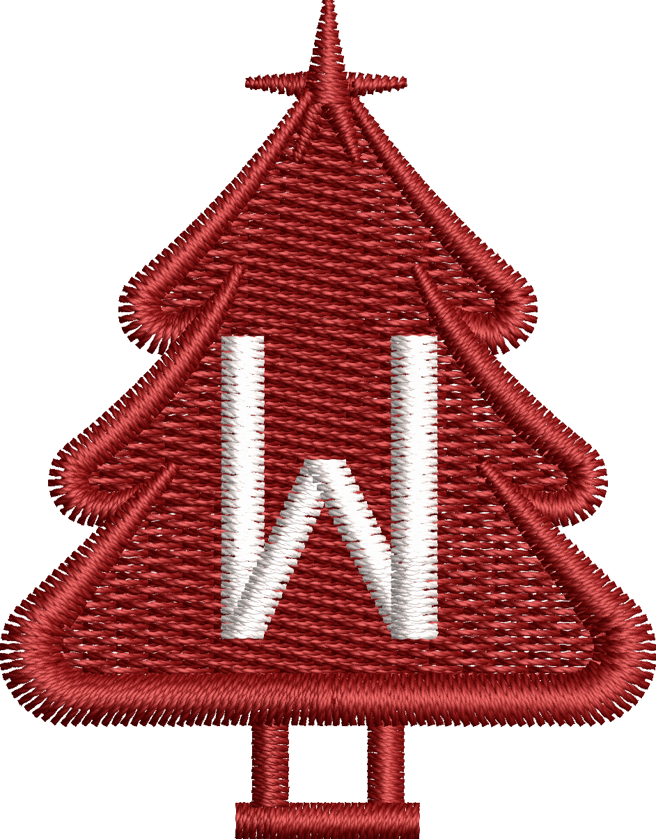 26 Motifs de broderie machine : Alphabet Sapin