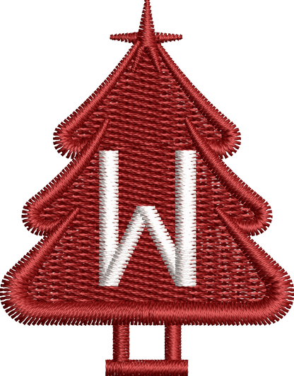 26 Motifs de broderie machine : Alphabet Sapin