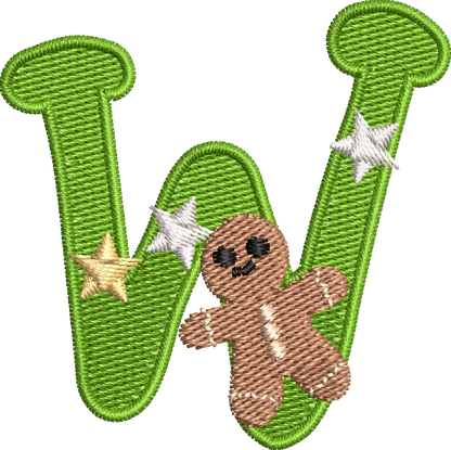 26 Motifs de broderie machine : Alphabet Noël