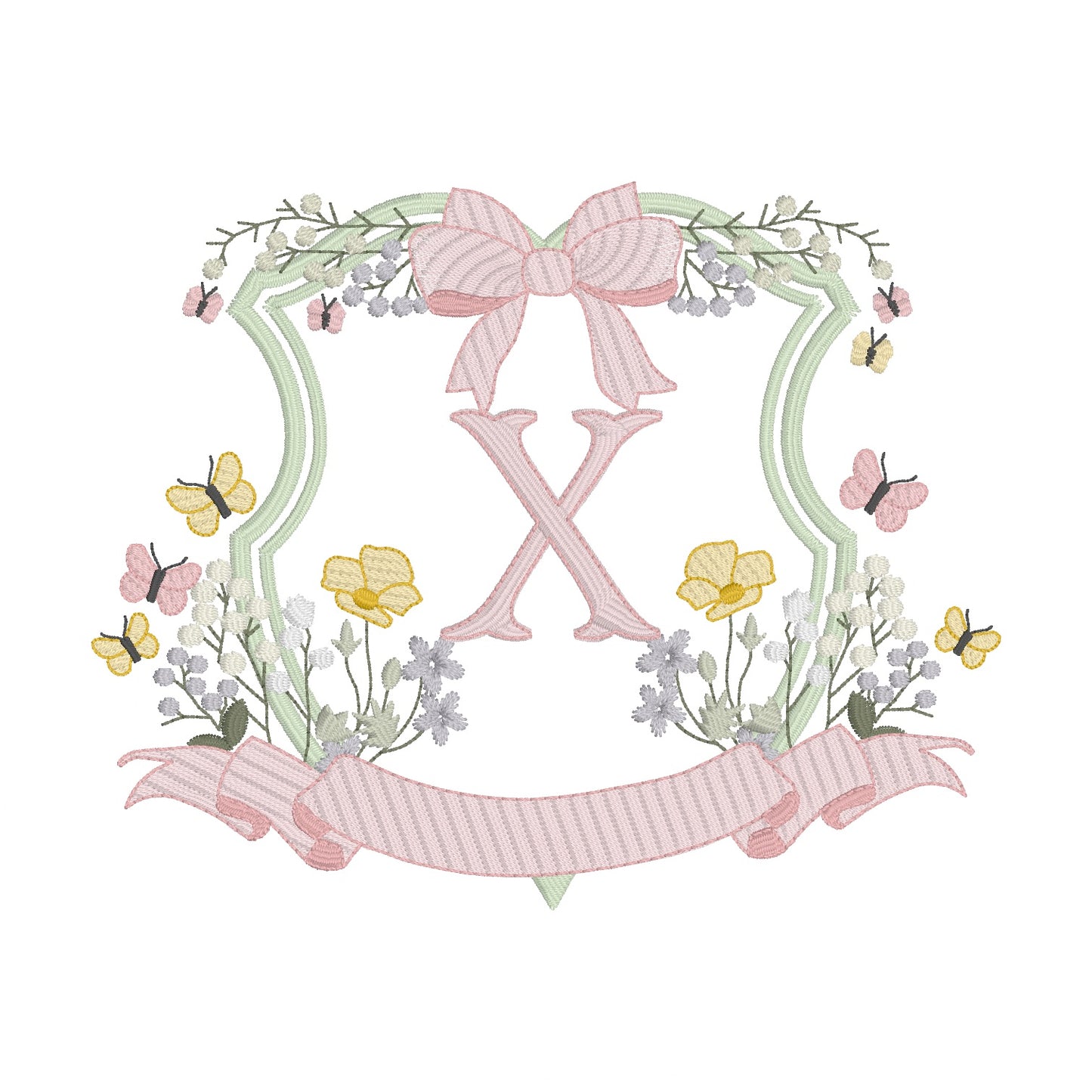 26 Lettres Jardin avec Couronne
