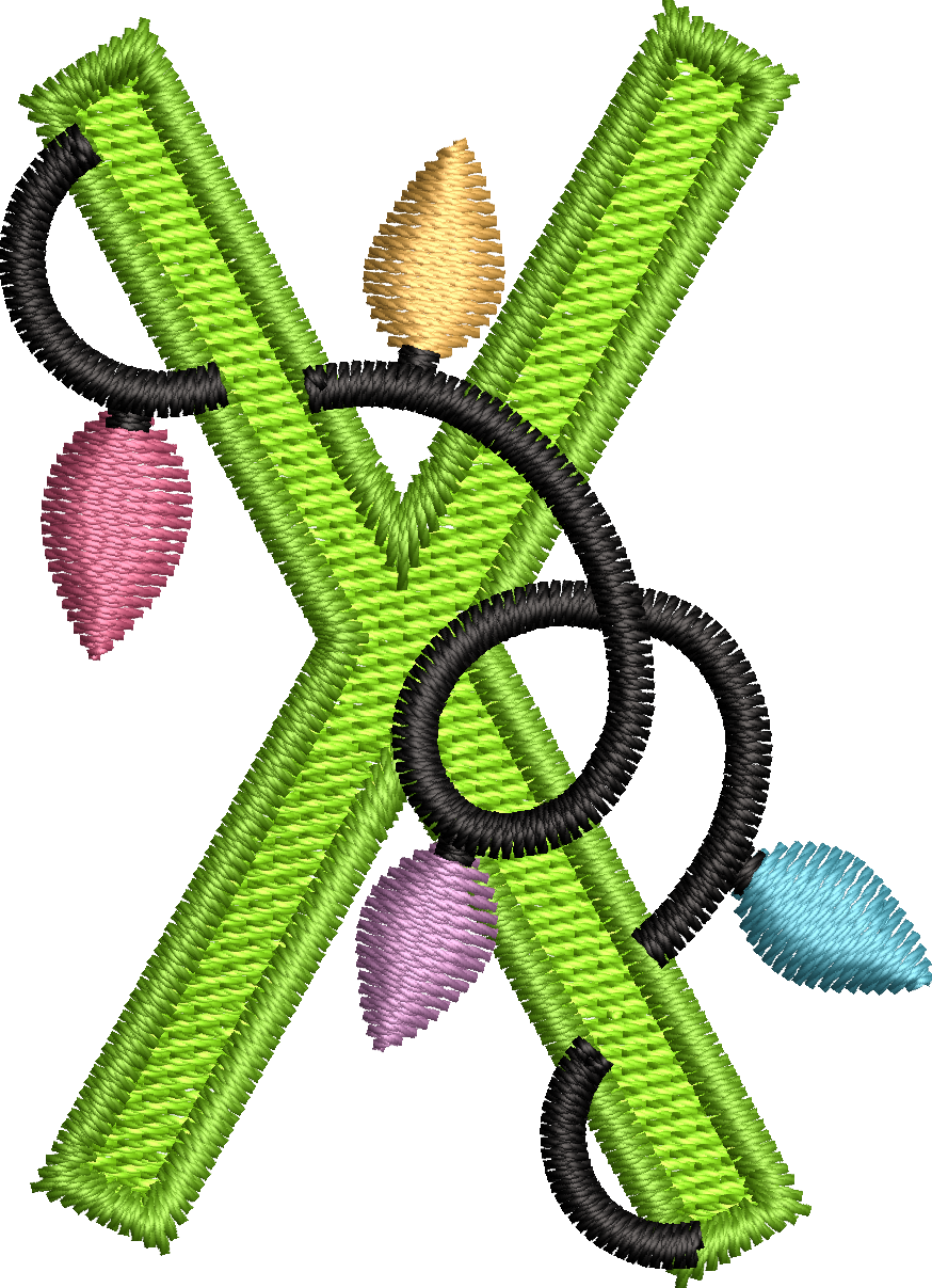 26 Motifs de broderie machine : Alphabet Guirlande