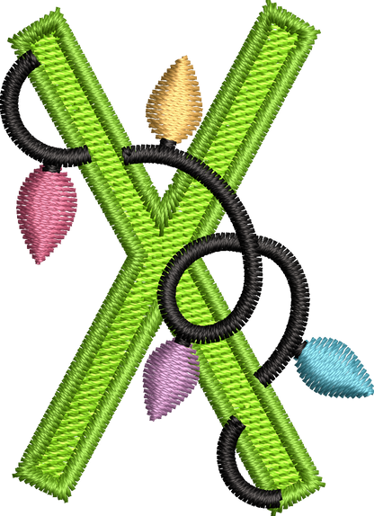 26 Motifs de broderie machine : Alphabet Guirlande